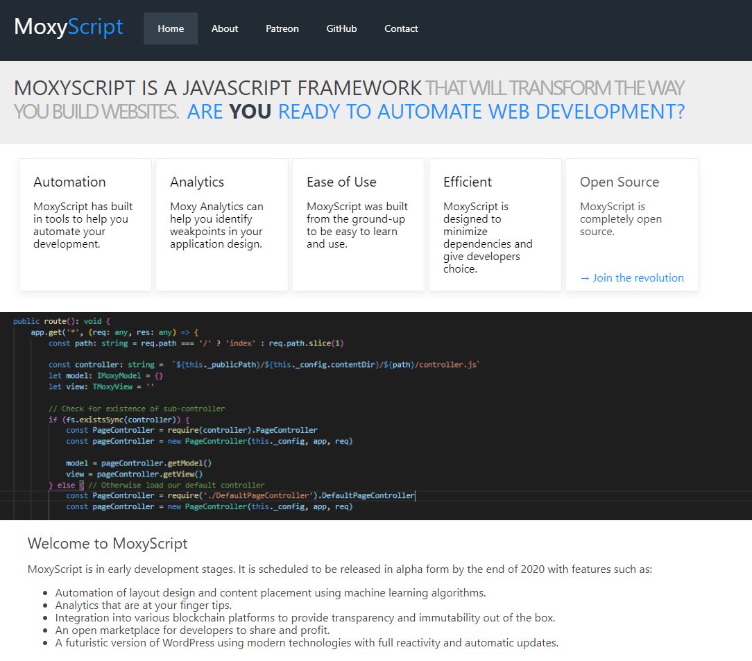 Moxy Script Framework