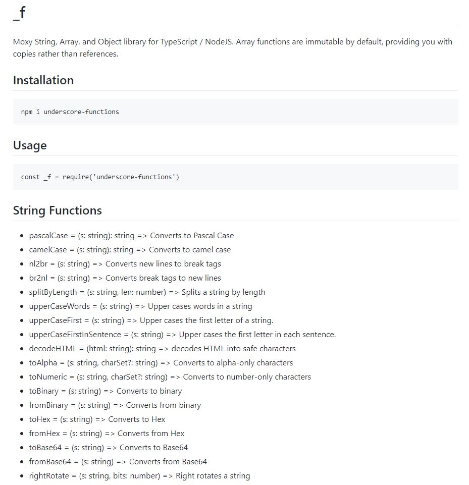 Useful string array and object functions library